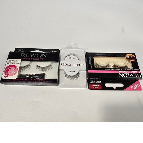 3 Sets of False Eyelashes 2 Revlon 1 Red Cherry NIB - Picture 1 of 2